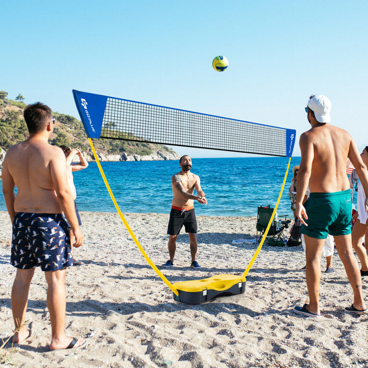 Portable Badminton and Net Set with Shuttlecocks and Storage Box