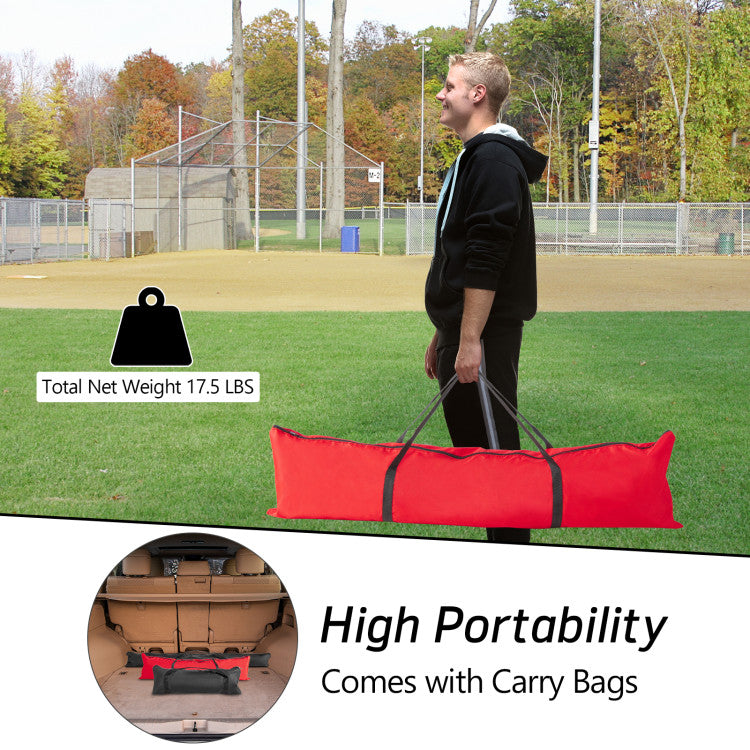 Portable Practice Net Kit with 3 Carrying Bags and Adjustable Batting for Training