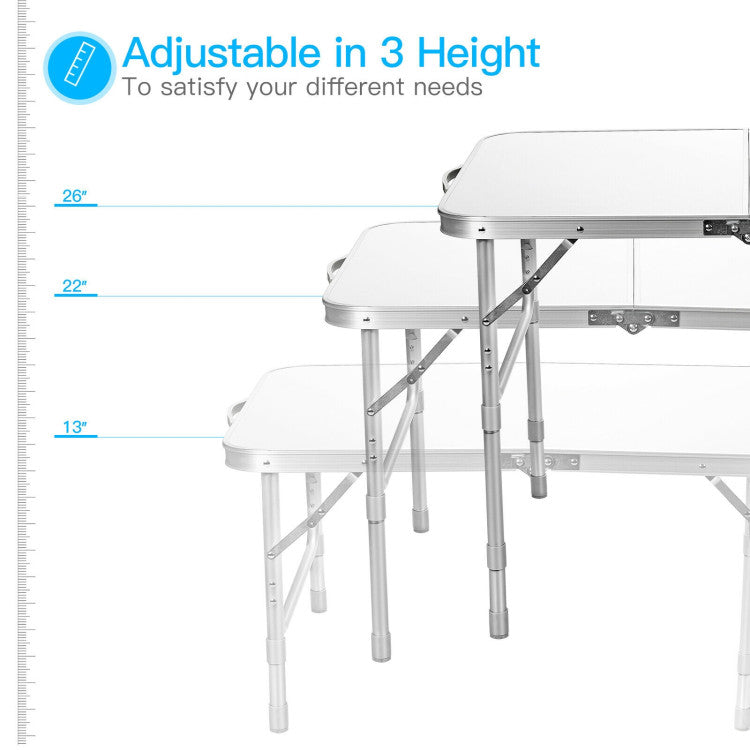 Portable and Folding  Aluminum Camping Table with Adjustable Height