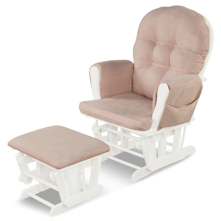 Recliners and Ottoman Set with Padded Armrests and Detachable Cushion