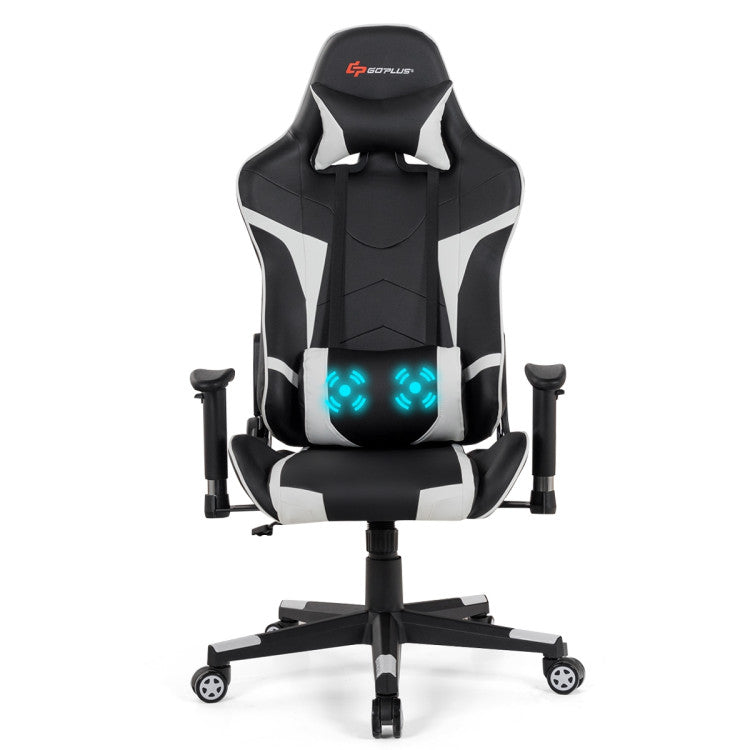 Reclining Swivel Massage Gaming Chair with Lumbar Support