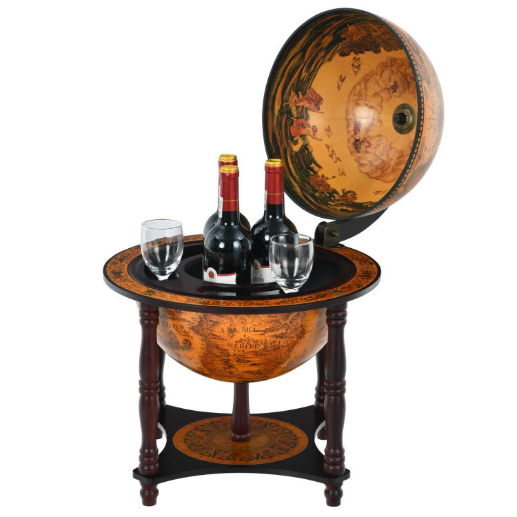 Retro Wine Rack Globe Bar Stand for Kitchen, Restaurant and Living Room