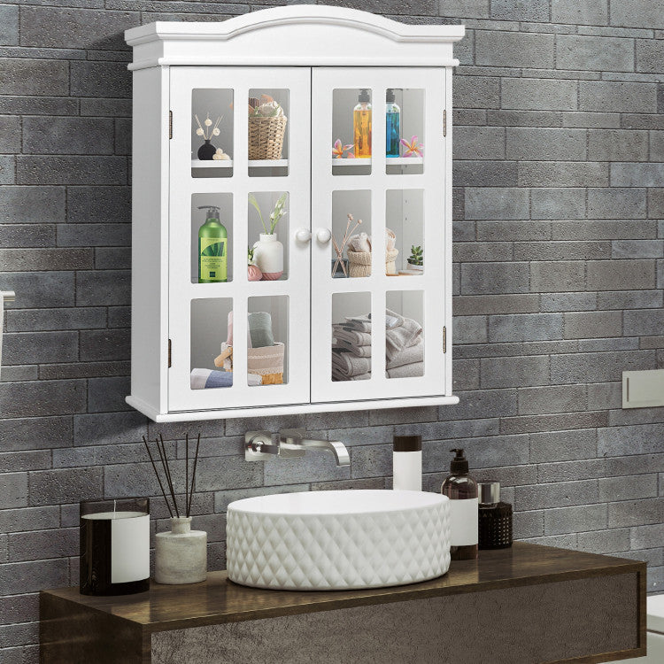 Wall-Mount Double Doors Storage Cabinet for Bathroom and Living Room