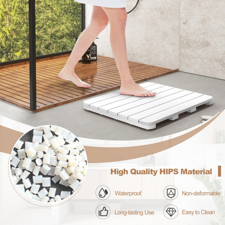 Waterproof HIPS Bath Spa Shower Mat with Non-Slip Foot Pads for Poolside and Entryway