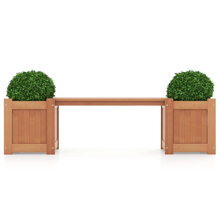 Wooden Planter Box with Detachable Bench for Garden Yard Balcony