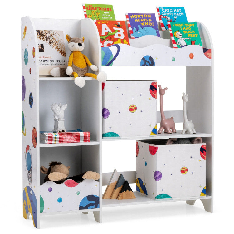 Wooden Toys Shelves Kids Storage Cabinet with Storage Bins
