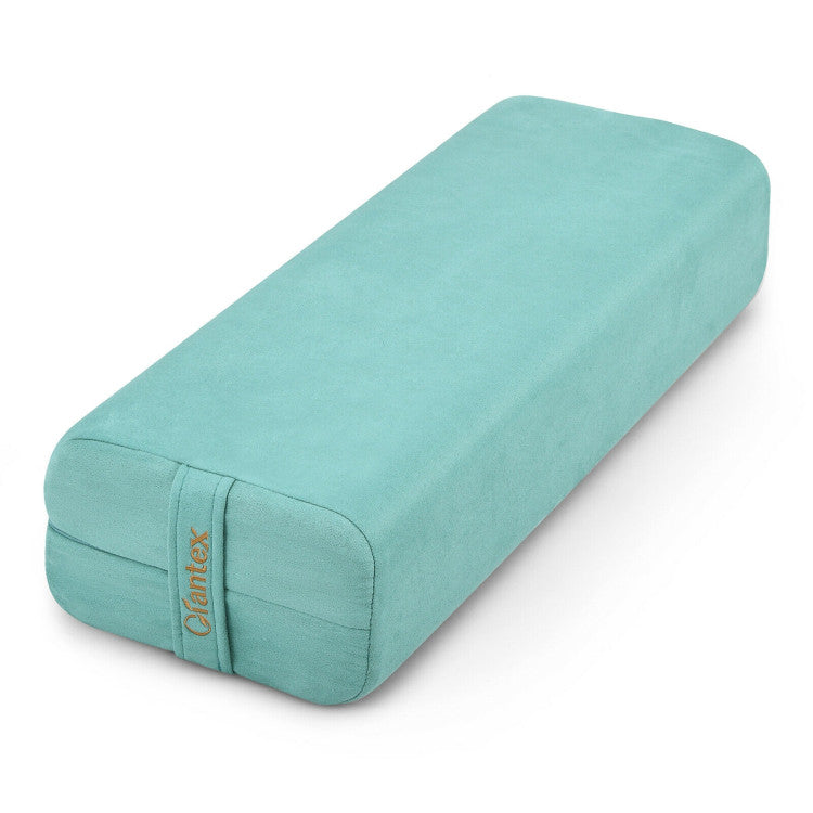 Yoga Bolster Pillow with Washable Cover and Carry Handle