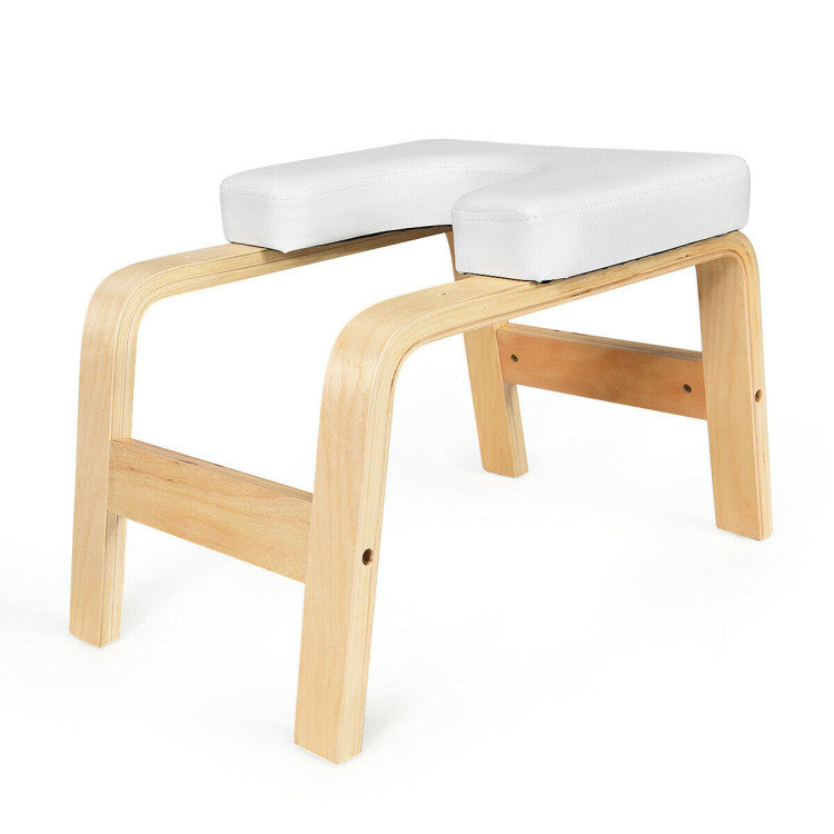 Yoga Headstand Wood Stool with PVC Pads and Anti-slip Mats