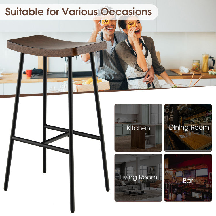 Industrial Saddle Bar Stool with Metal Legs for Kitchen and Bar