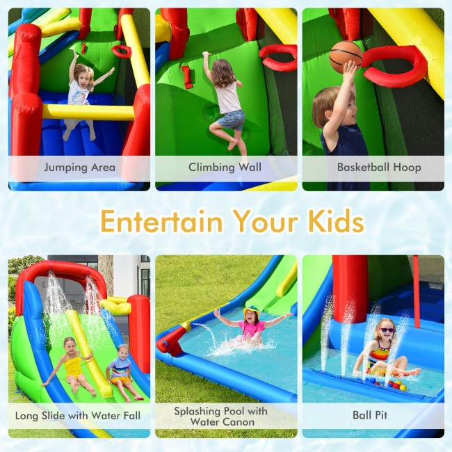 Inflatable Water Slide Kids with Ocean Balls and with 780W Blower