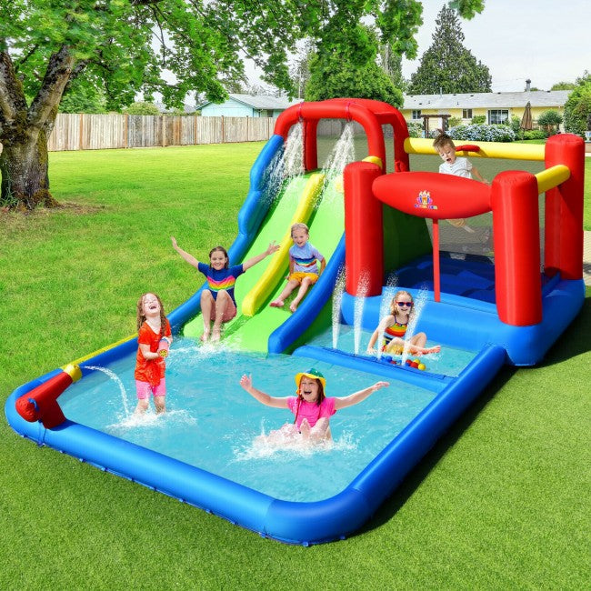 Inflatable Water Slide Kids with Ocean Balls and with 780W Blower