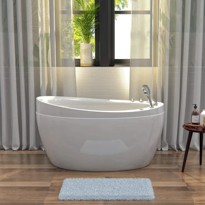 Empava 59" Freestanding Japanese Style Soaking Bathtub with Faucet, EMPV-59JT011