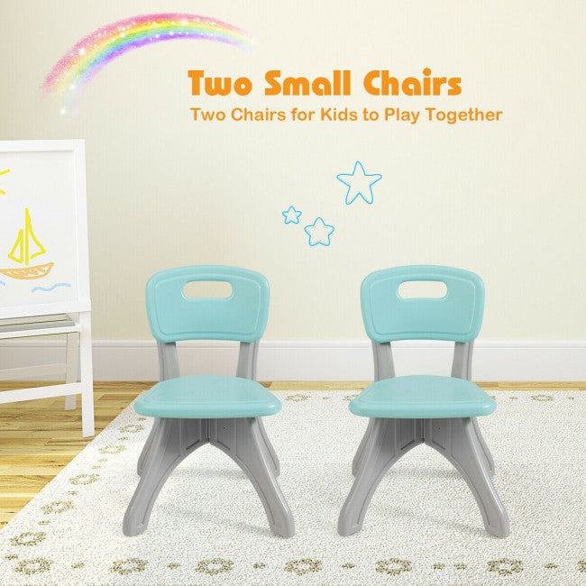 Kids Activity Table and Chair Furniture Set with Storage Drawers
