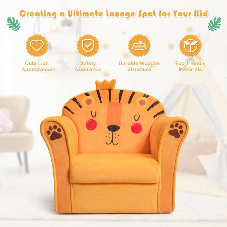 Kids Armrest Lion Upholstered Sofa with ASTM and CPSIA