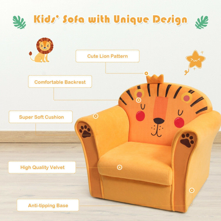 Kids Armrest Lion Upholstered Sofa with ASTM and CPSIA