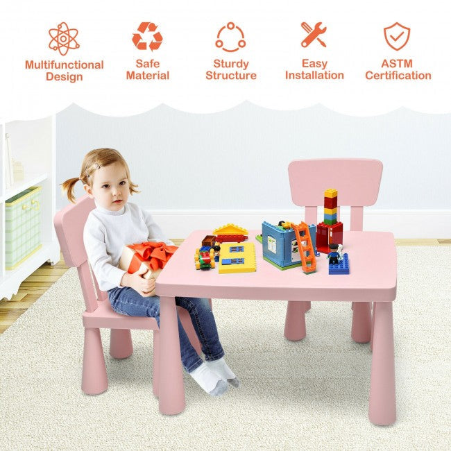 3 Pieces Multifunction Kids Activity Table and Chair Set