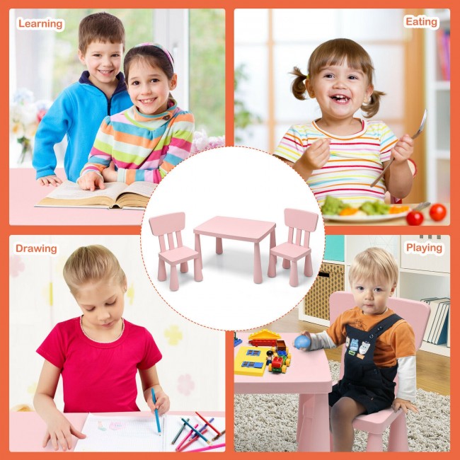 3 Pieces Multifunction Kids Activity Table and Chair Set