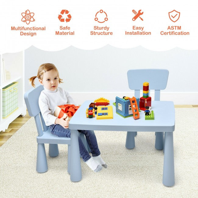 3 Pieces Multifunction Kids Activity Table and Chair Set