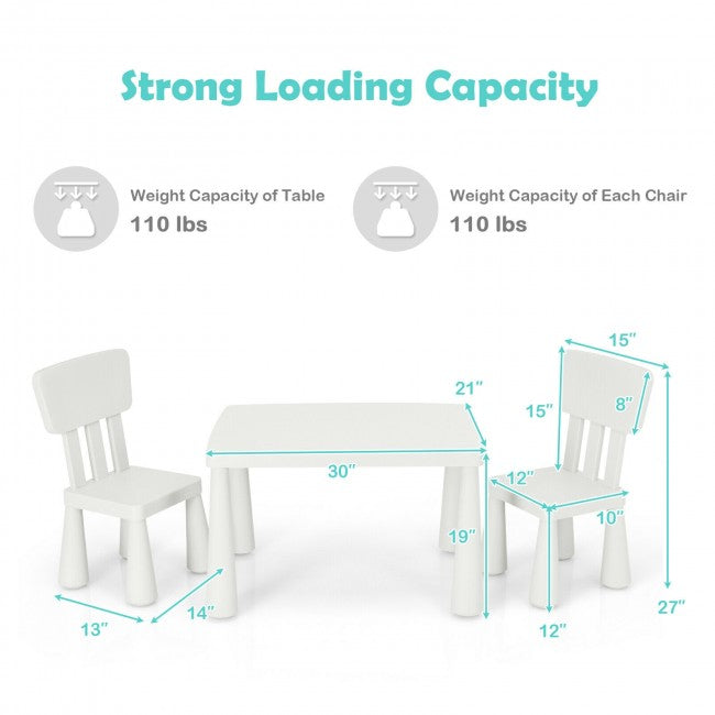 3 Pieces Multifunction Kids Activity Table and Chair Set