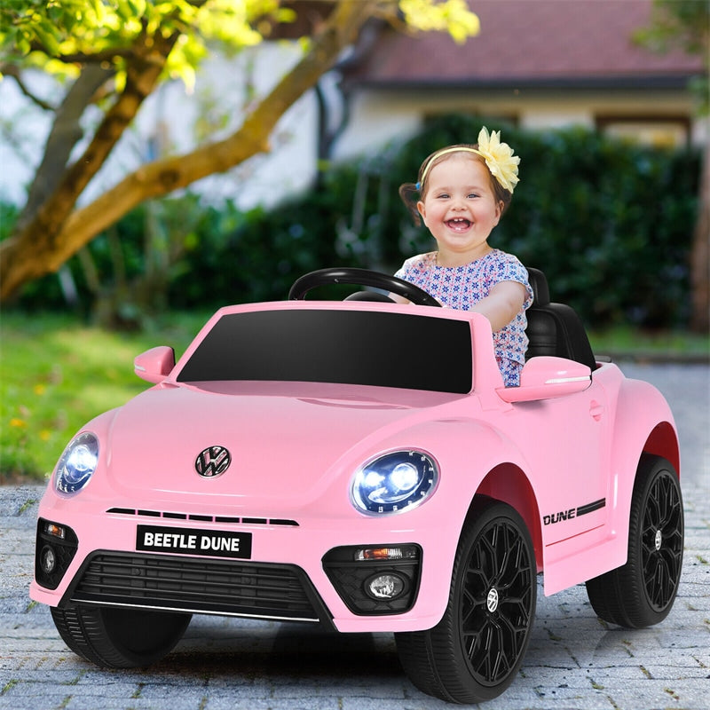 Kids Ride On Car 12V Licensed Volkswagen Beetle Battery Powered Electric Vehicle with Remote Control