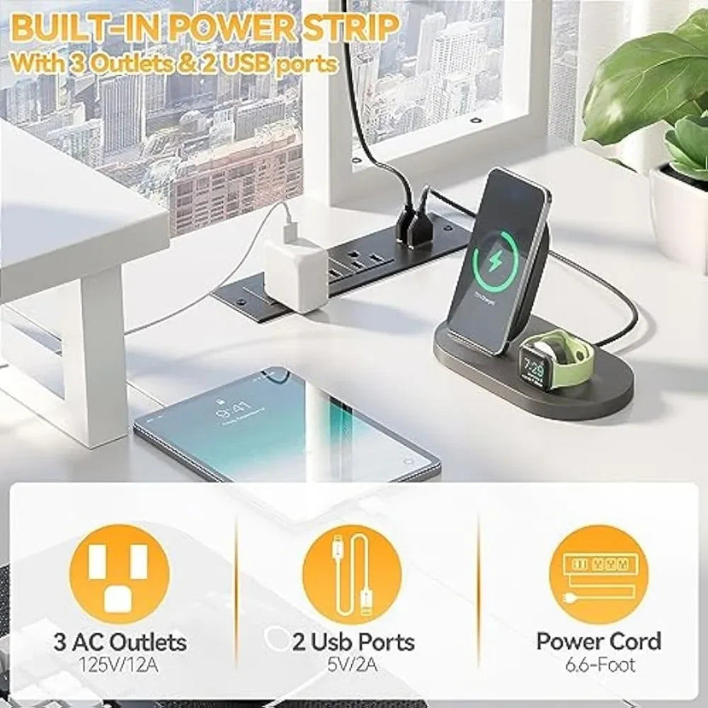 L-Shaped Desk with Charging Port & LED Strip: Reversible Gaming Desk with Monitor Stand & Storage Shelf - ElitePlayPro
