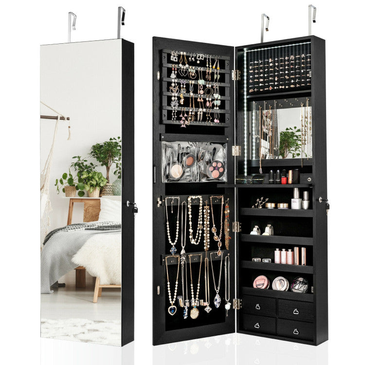 LED Illuminating Multipurpose Storage Cabinet with Drawers and Racks