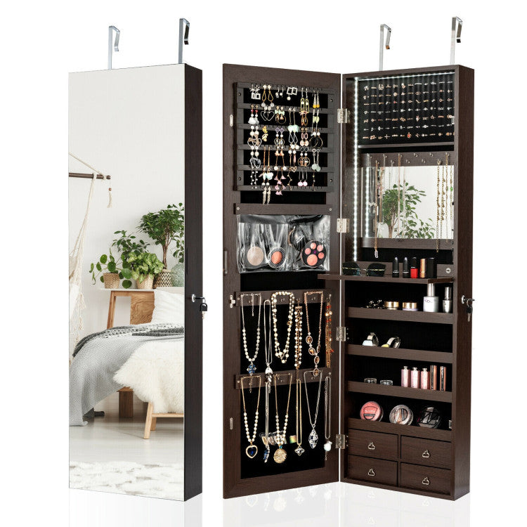 LED Illuminating Multipurpose Storage Cabinet with Drawers and Racks