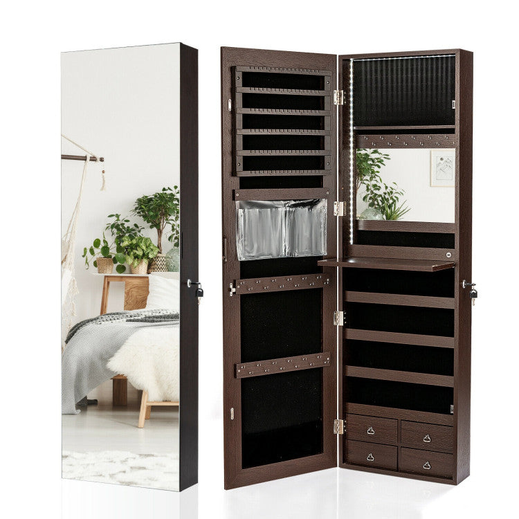 LED Illuminating Multipurpose Storage Cabinet with Drawers and Racks