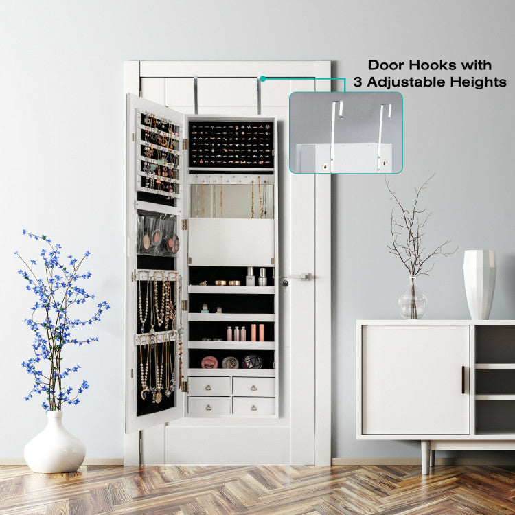 LED Illuminating Multipurpose Storage Cabinet with Drawers and Racks