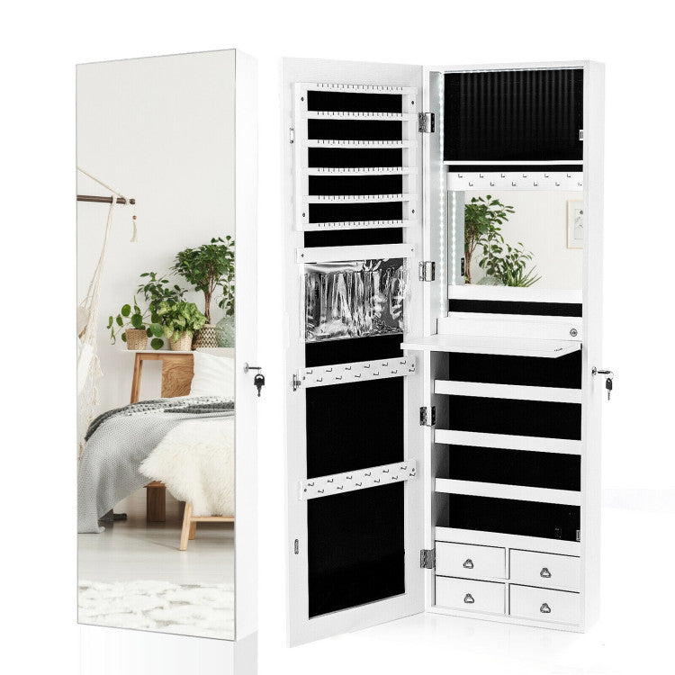 LED Illuminating Multipurpose Storage Cabinet with Drawers and Racks