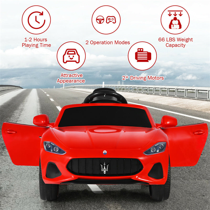 Kids Ride On Car 12V Licensed Maserati GranCabrio Battery Powered Electric Car with Remote Control & Lights