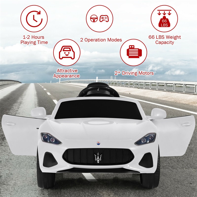 Kids Ride On Car 12V Licensed Maserati GranCabrio Battery Powered Electric Car with Remote Control & Lights