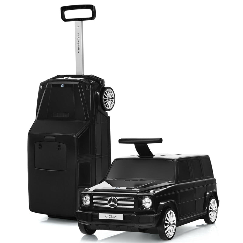 2-in-1 Kids Ride On Suitcase Travel Luggage Licensed Mercedes Benz AMG with Handle