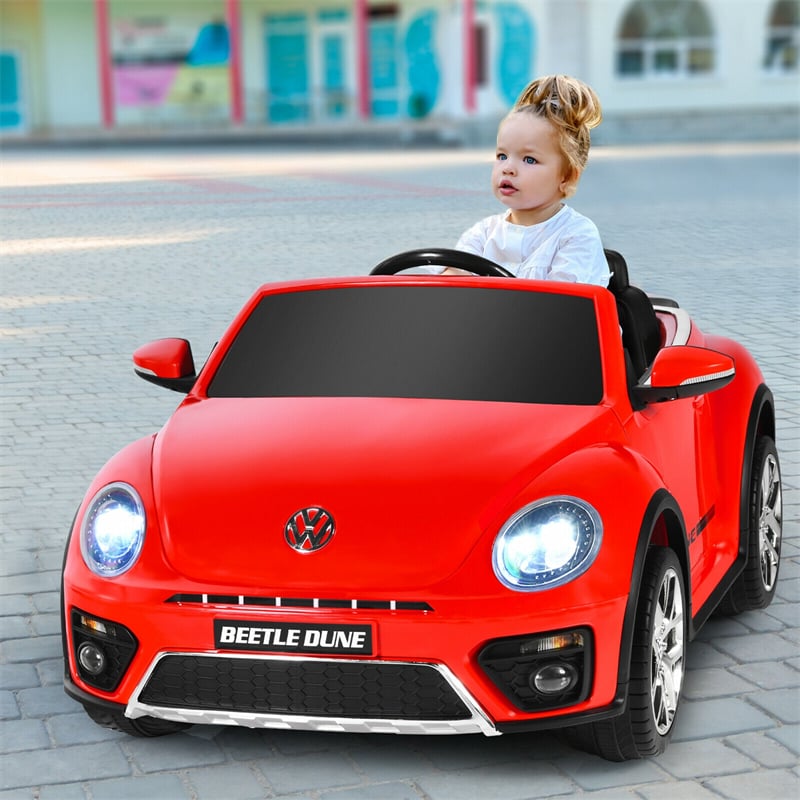 12V Battery Powered Volkswagen Beetle Kids Electric Ride On Car with Remote Control - Oversize