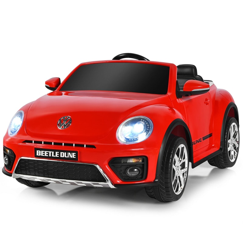 12V Battery Powered Volkswagen Beetle Kids Electric Ride On Car with Remote Control - Oversize