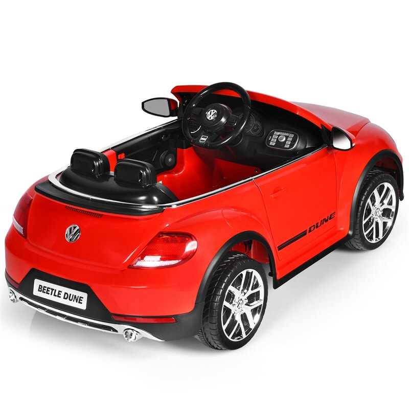 12V Battery Powered Volkswagen Beetle Kids Electric Ride On Car with Remote Control - Oversize