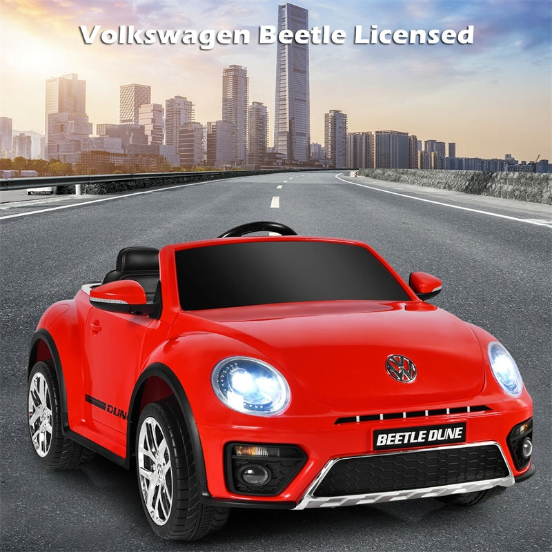 12V Battery Powered Volkswagen Beetle Kids Electric Ride On Car with Remote Control - Oversize