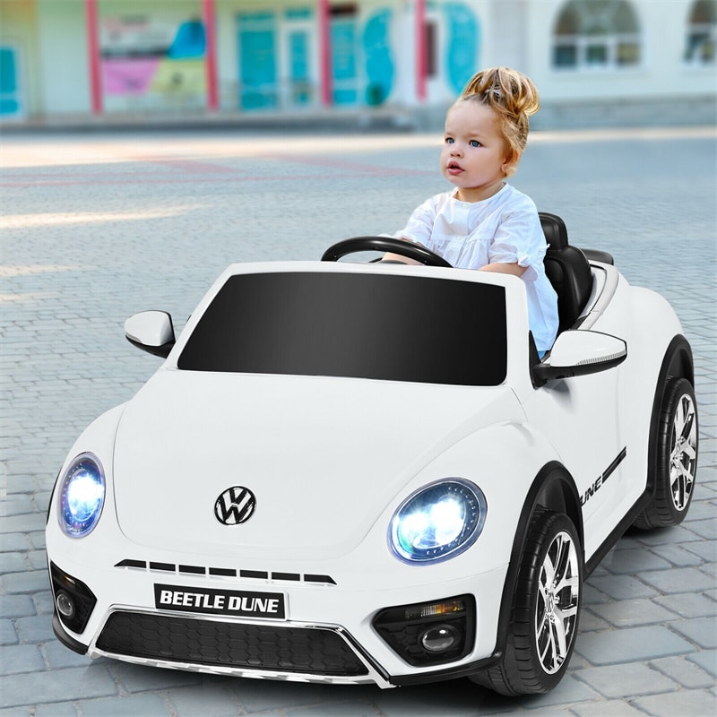 12V Battery Powered Volkswagen Beetle Kids Electric Ride On Car with Remote Control - Oversize