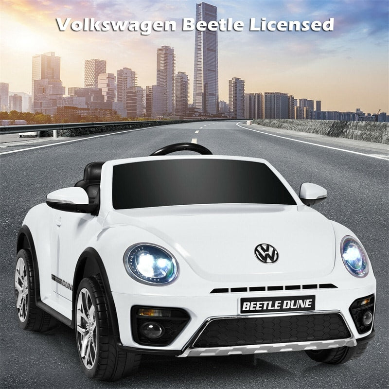 12V Battery Powered Volkswagen Beetle Kids Electric Ride On Car with Remote Control - Oversize