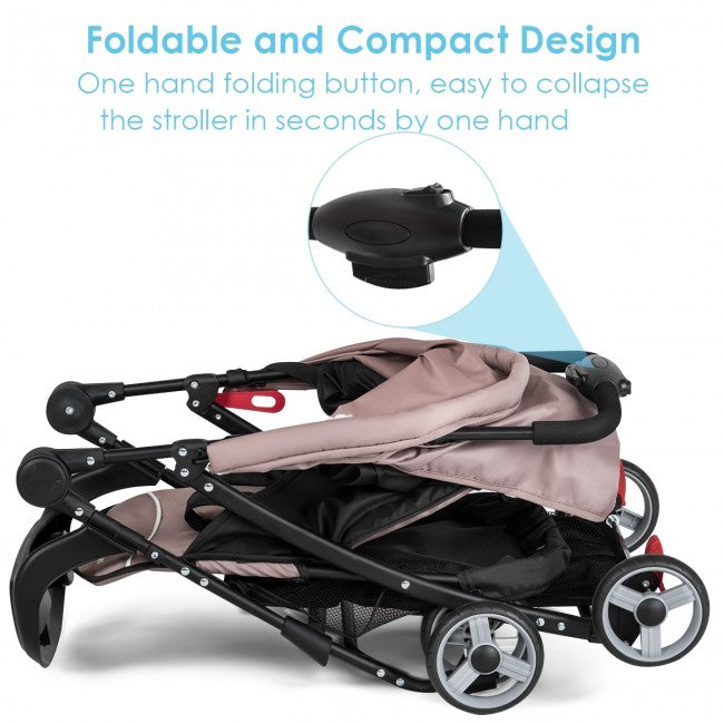 Toddler Travel Stroller for Airplane with Adjustable Backrest and Canopy