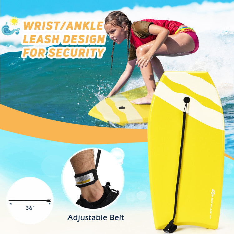 Lightweight Super Bodyboard Surfing with EPS Core Boarding and Leash & Wrist Strap