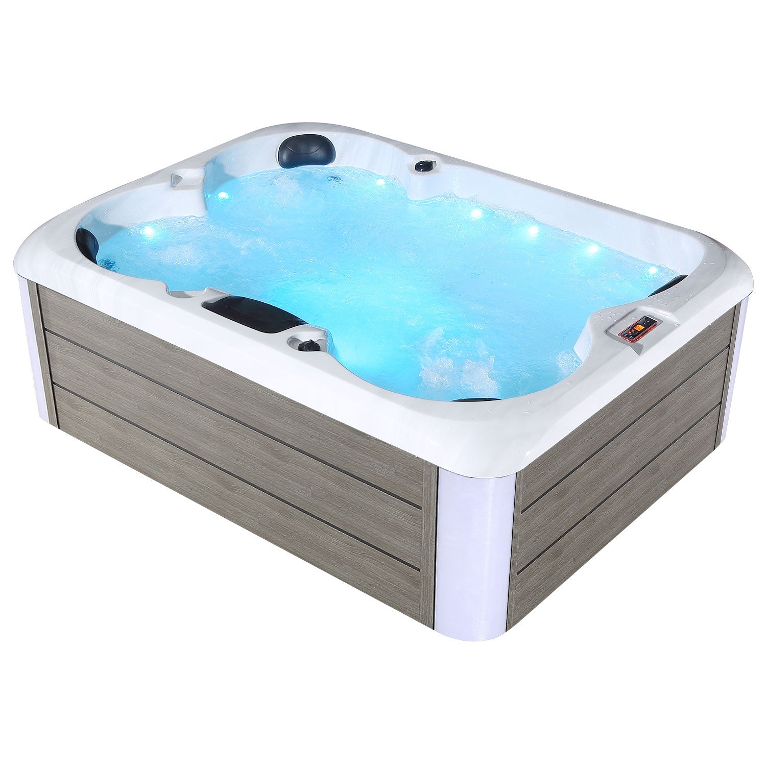 Freestanding Luxury 4-Person  Rectangle Outdoor Hot Tub - ElitePlayPro