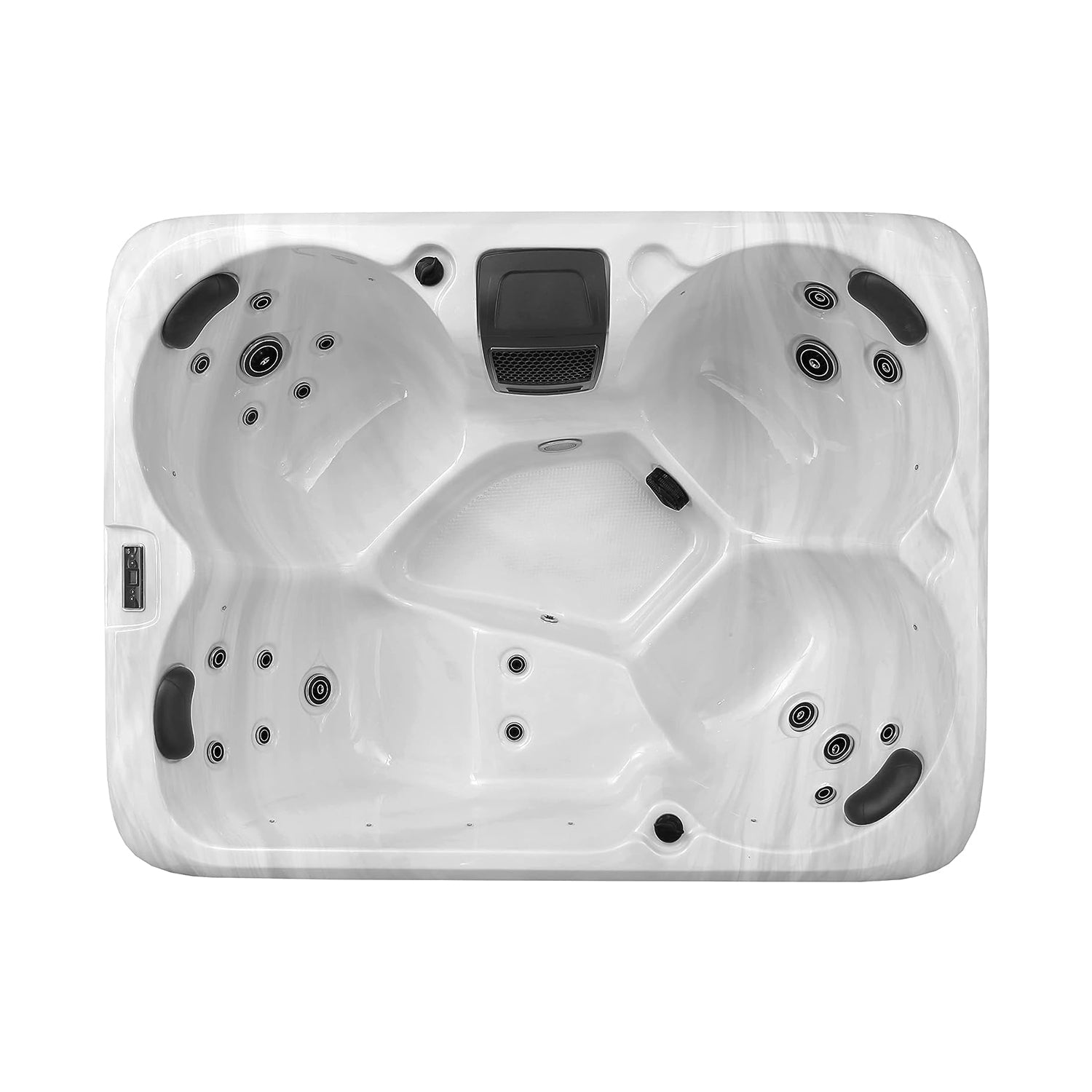 Freestanding Luxury 4-Person  Rectangle Outdoor Hot Tub - ElitePlayPro