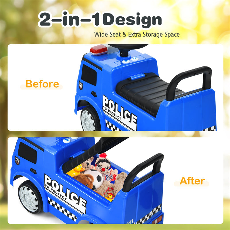 Kids Ride On Push Police Car Licensed Mercedes Benz Toddler Sliding Walking Car with Steering Wheel