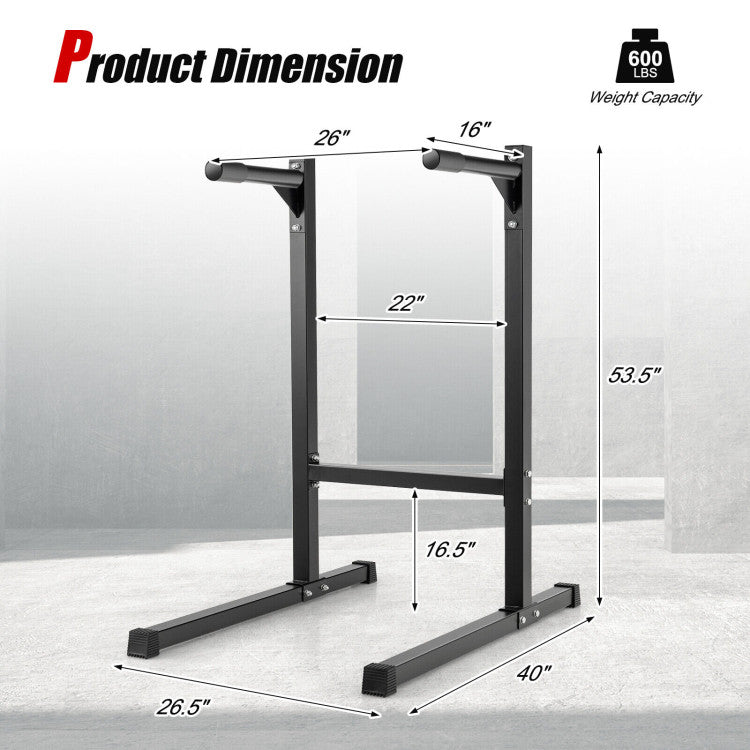 Multifunctional Heavy Duty Dip Stand with Foam Handles for Home and Gym