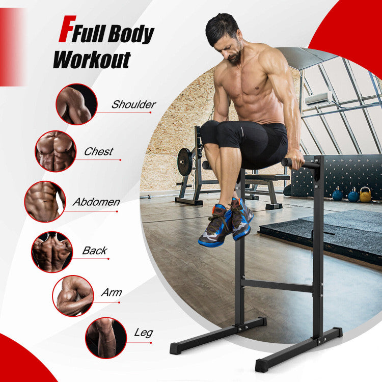 Multifunctional Heavy Duty Dip Stand with Foam Handles for Home and Gym