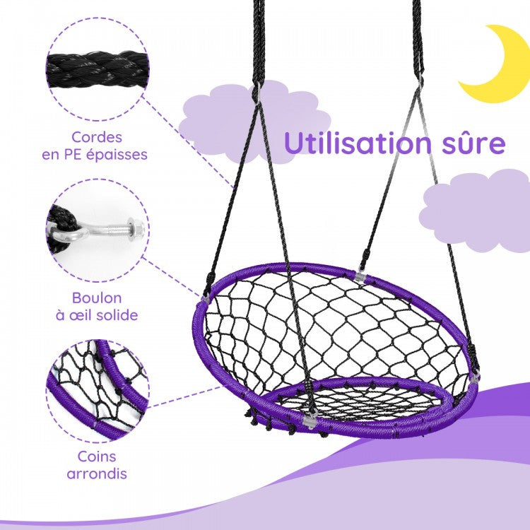 Net Hanging Outdoor Playground Swing Sets for Kids with Adjustable Hanging Ropes