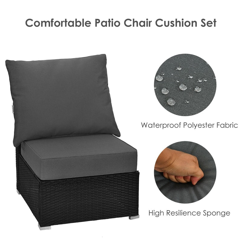 Outdoor Chair Cushion Set Back & Deep Seat Replacement Cushions for Patio Furniture