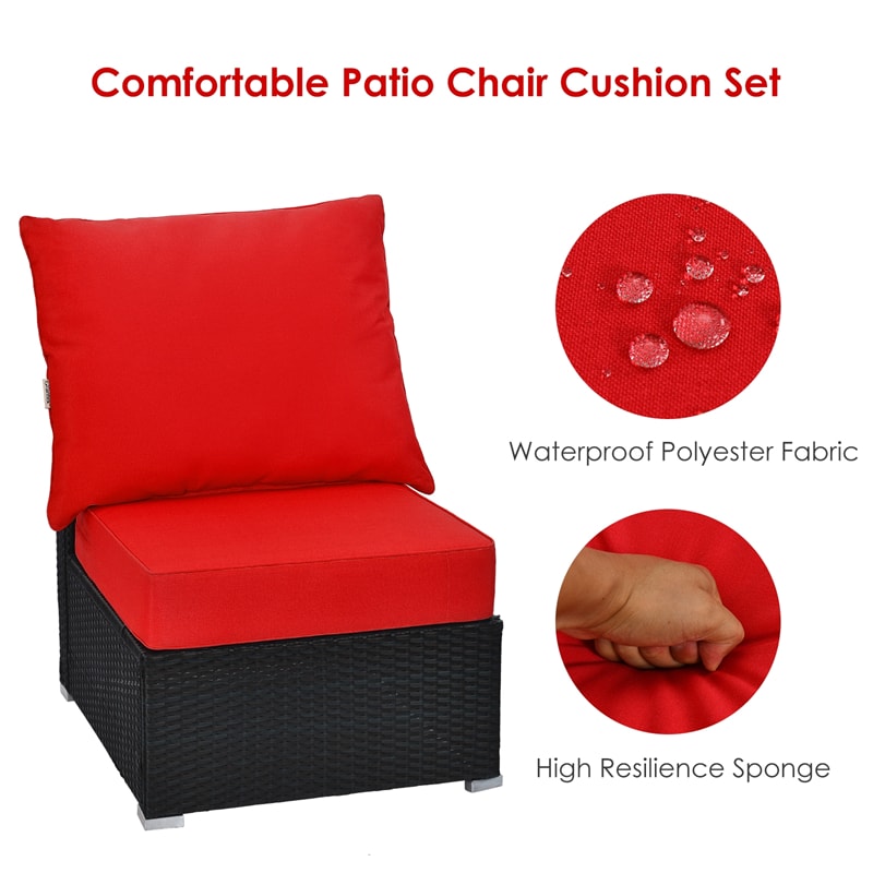 Outdoor Chair Cushion Set Back & Deep Seat Replacement Cushions for Patio Furniture