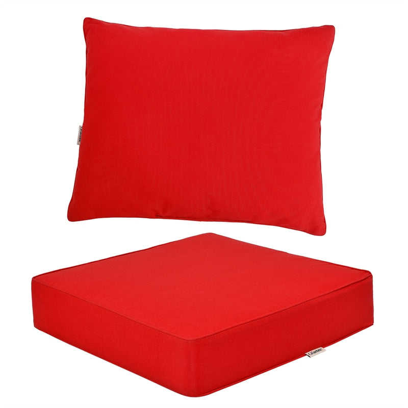 Outdoor Chair Cushion Set Back & Deep Seat Replacement Cushions for Patio Furniture